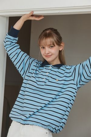 ANC STRIPE STRING RUGBY SWEATSHIRTS_BLUE