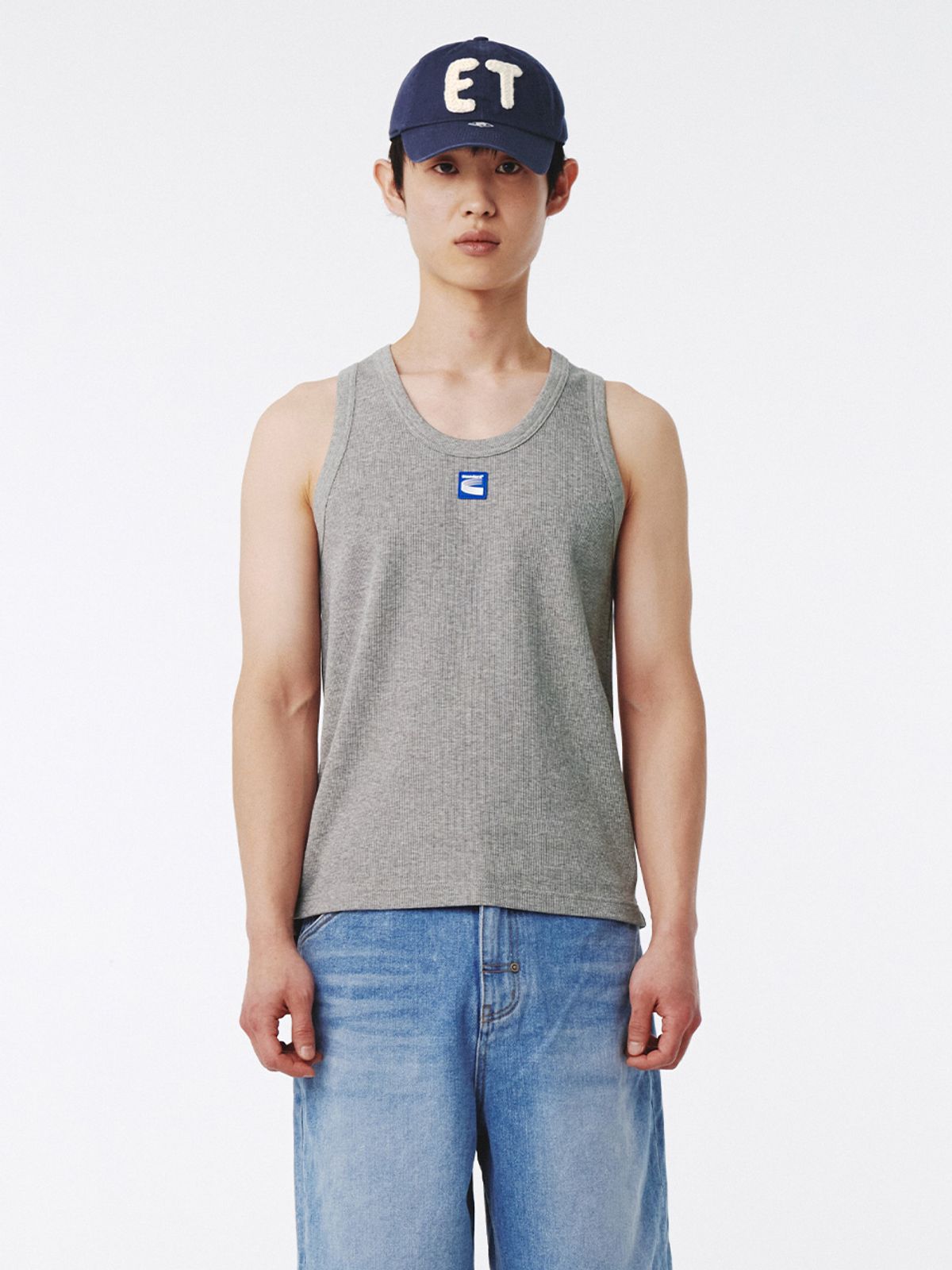 기준 맨(KIJUN MEN) (M) Patch Tank Top Melange Grey