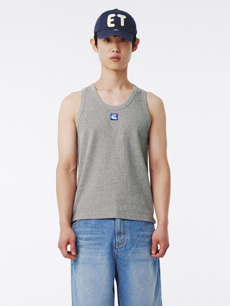 (M) Patch Tank Top Melange Grey