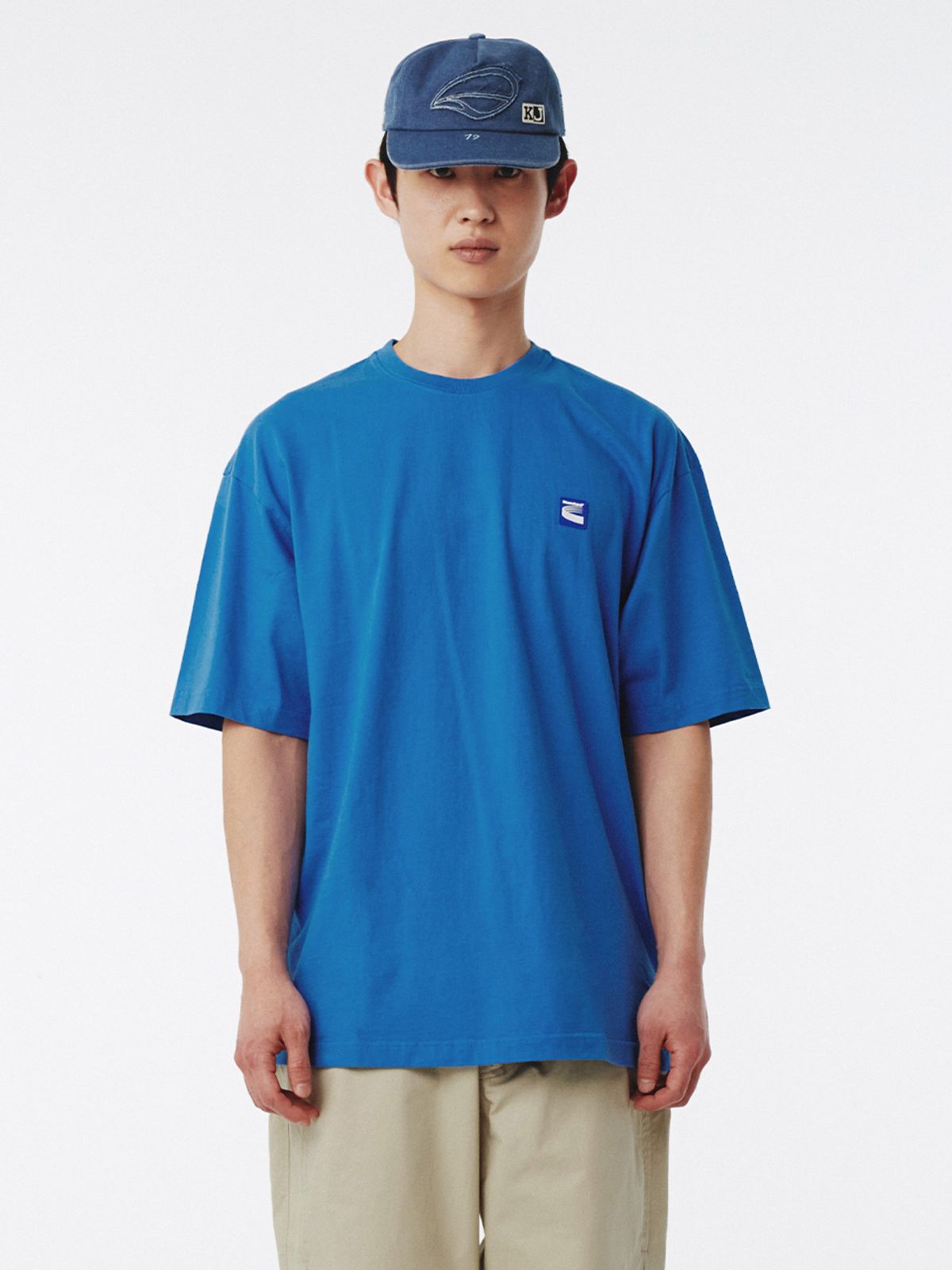 기준 맨(KIJUN MEN) Standard Oversized T-Shirt Blue