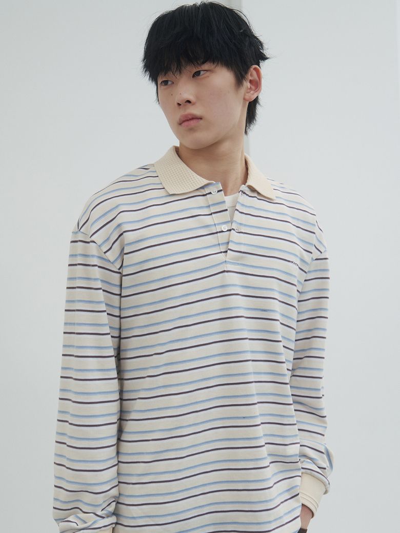 Fresh Border Pique Polo Sky Blue