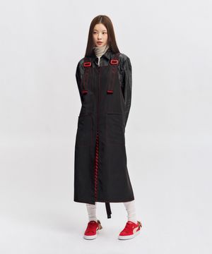 블랙 오리엔트 에이프런 원피스