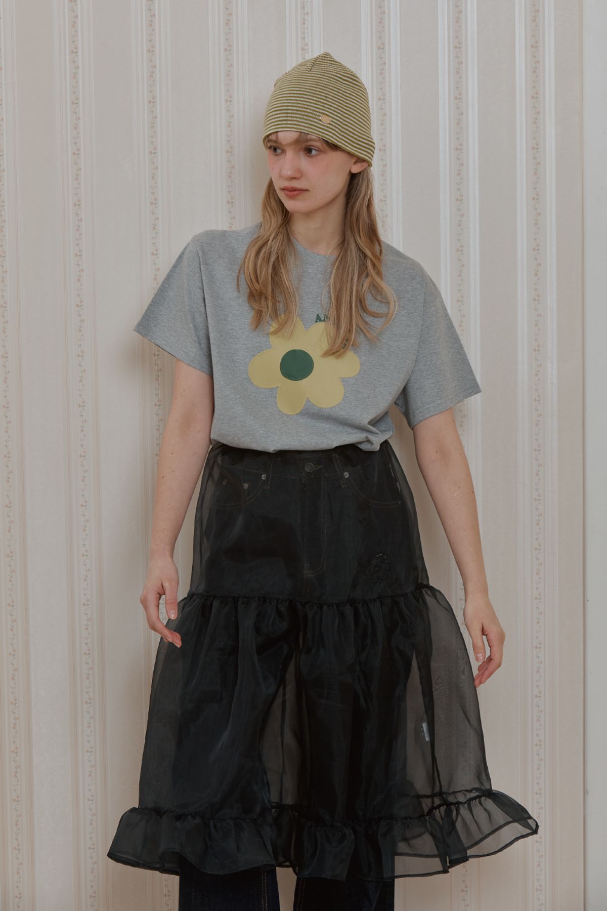 아노에틱(ANOETIC) LAYERED SEE-THROUGH SKIRT_BLACK