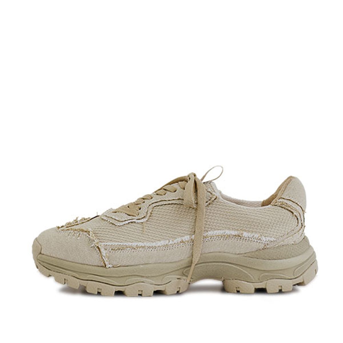 네거티브쓰리(NEGATIVE THREE) Curved Lace Sneakers_Beige - 사이즈 & 후기 | 무신사