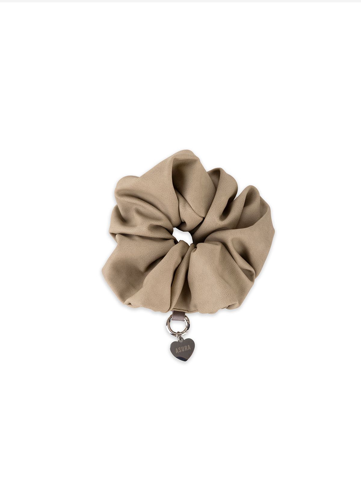 아수라(ASURA) LEATHER KEYRING SCRUNCH (BEIGE)
