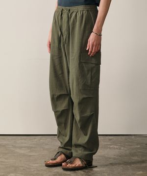 린넨 스트링 카고 팬츠 (KHAKI)