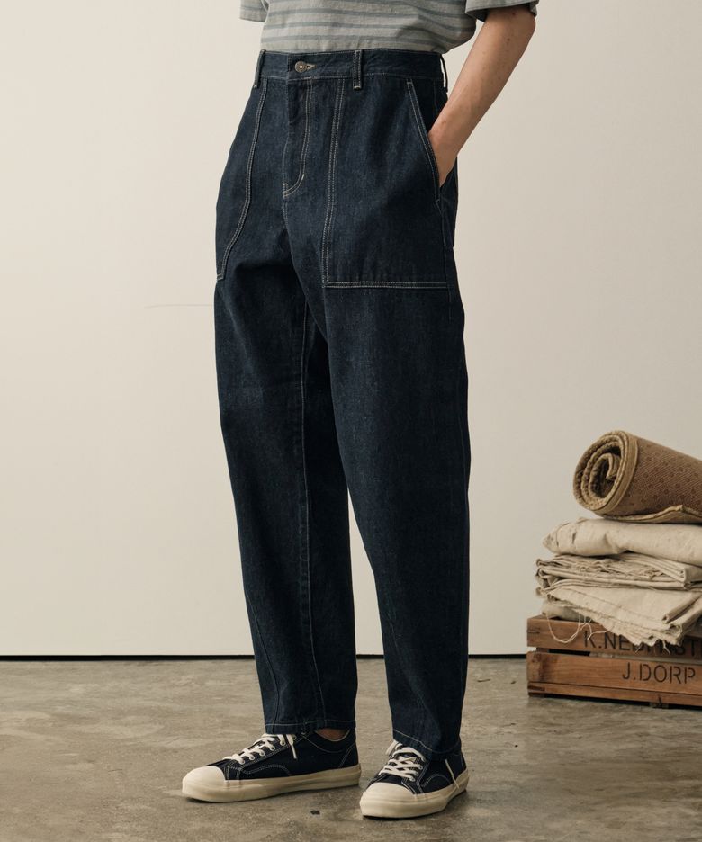 셀비지 로우 데님 팬츠 (NAVY)