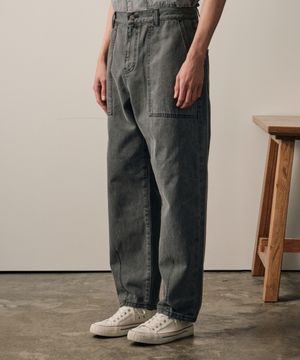 그레이 로우 데님 팬츠 (D GREY)