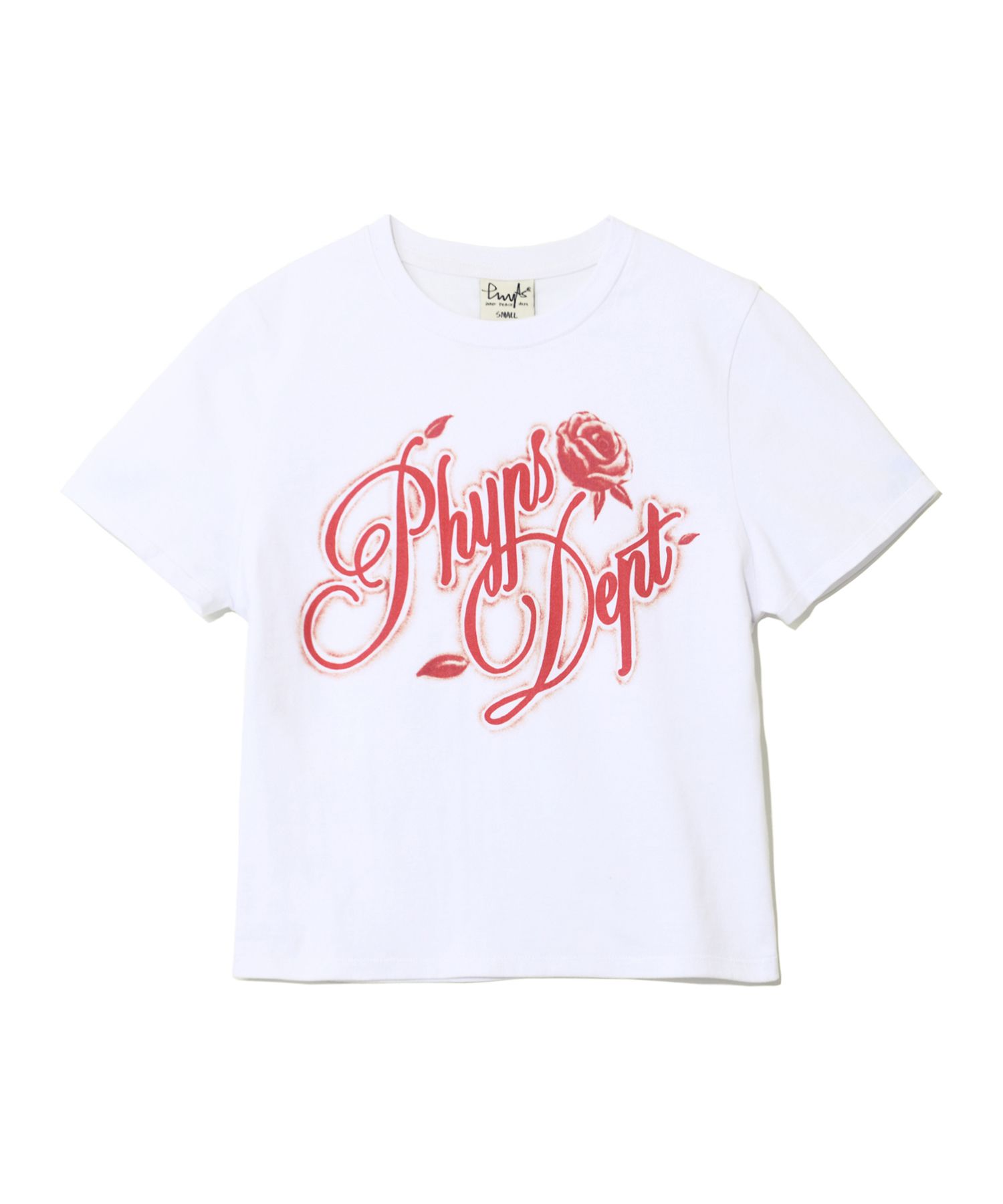 PHYPS ♥ Women's Rose Typo Short Sleeve T-Shirt/追跡付 MUSINSA | PHYPS Women's Rose Typo Short Sleeve T-Shirt_White