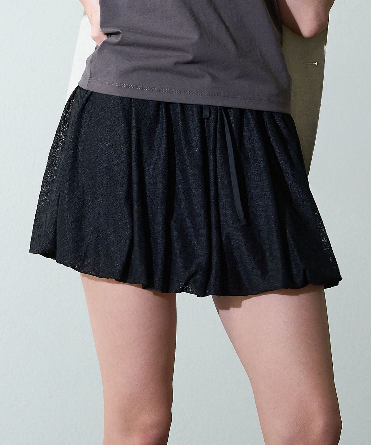 하우스 오브 폰드(HOUSE OF POND) Fog Flower Balloon Skirt_Black