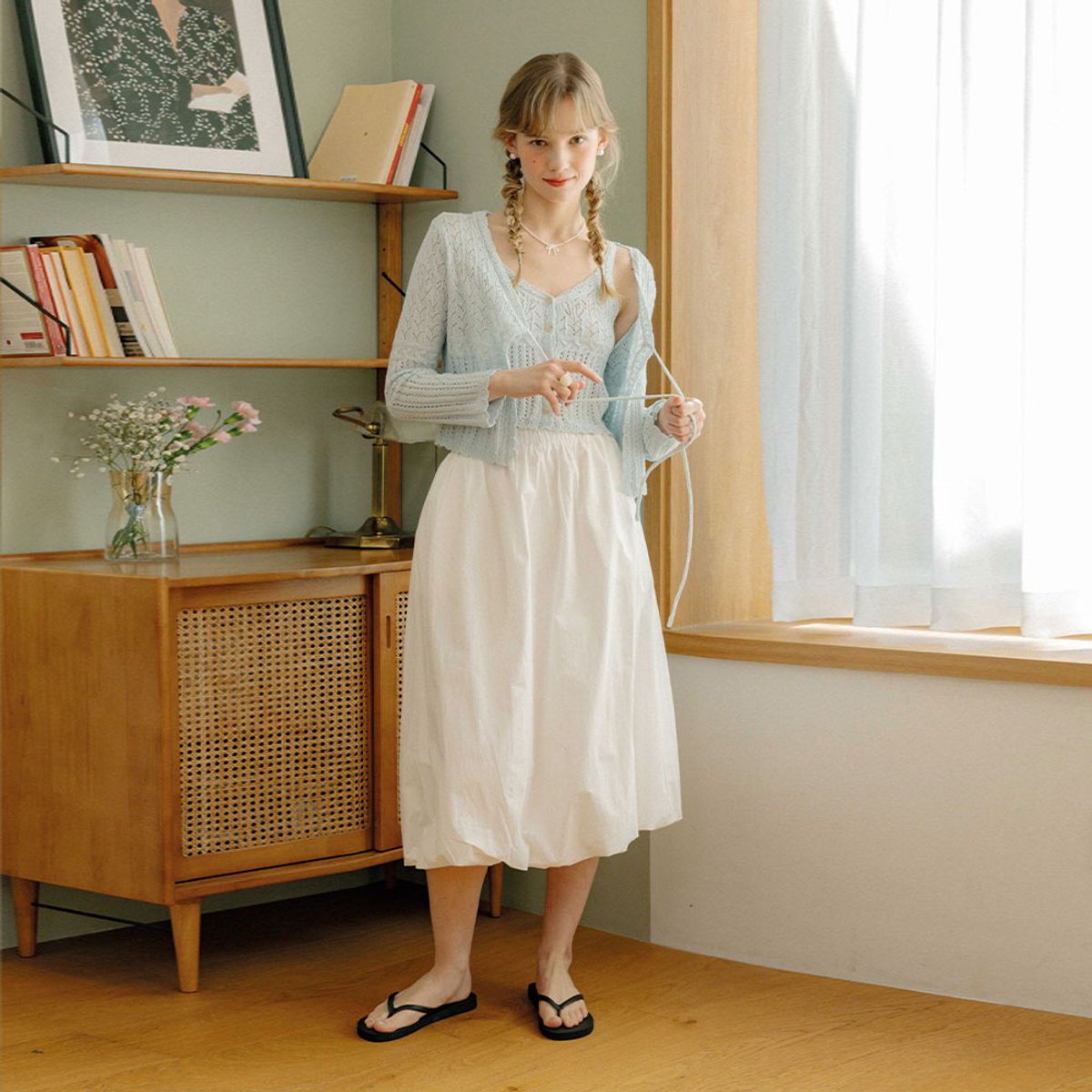 던드롭(DUNDROP) DD_White irregular hem skirt_WHITE