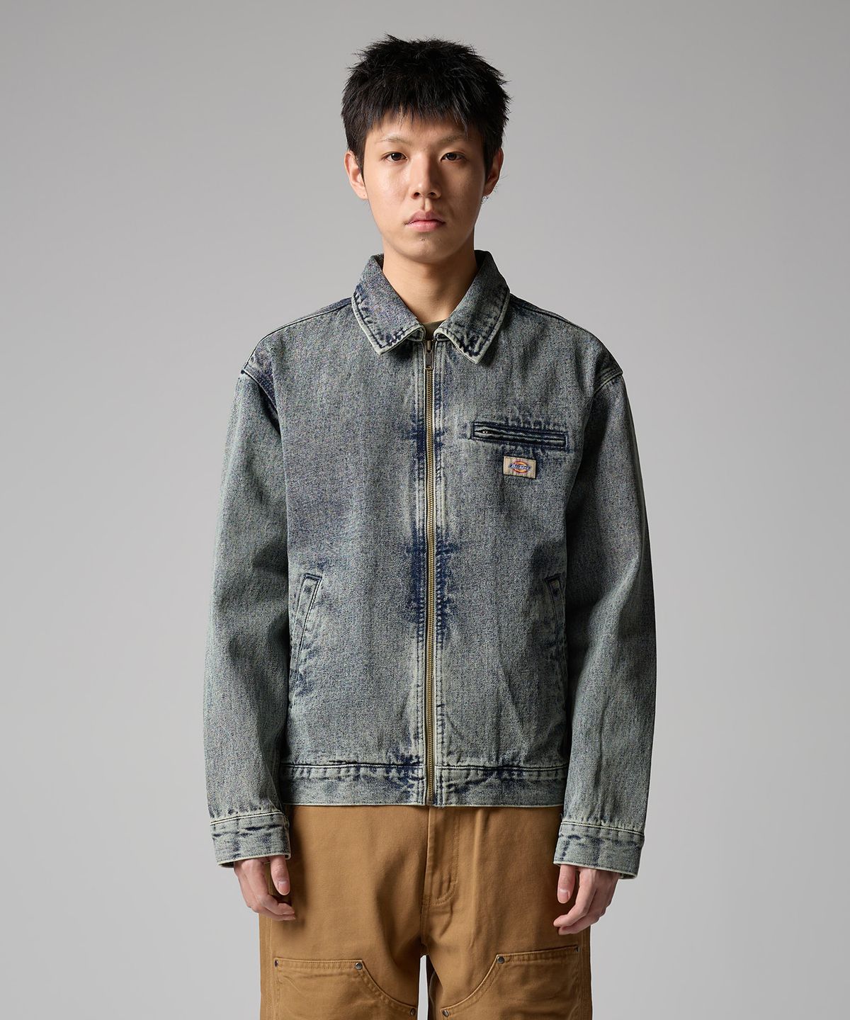 디키즈(DICKIES) 웨이브 로고 데님 재킷 Tinted Denim