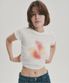 플라워 하이 크롭 티셔츠_ 화이트