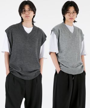 드롭숄더 오버핏 니트조끼 3COLOR