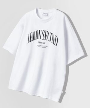 헤리티지 아치 로고 오버핏 반팔 티 [화이트]