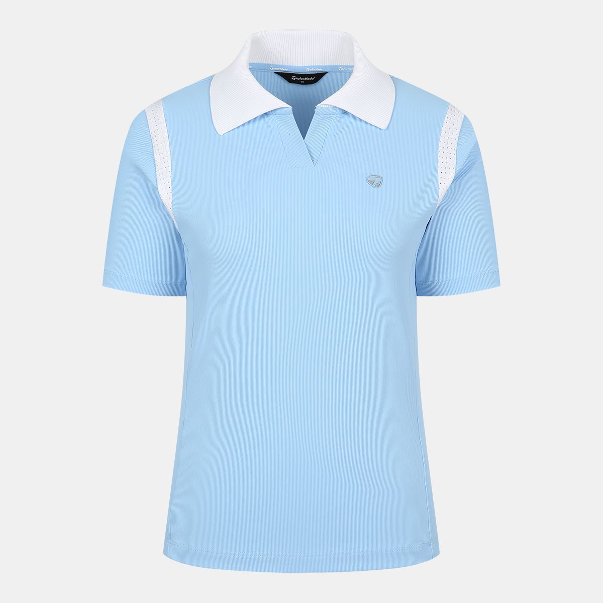 테일러메이드 어패럴(TAYLORMADE APPAREL) 여성 니트 배색 V넥 카라 반팔 티셔츠 T8031TO6146-940