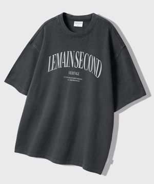 헤리티지 아치 로고 오버핏 반팔 티 [피그먼트]