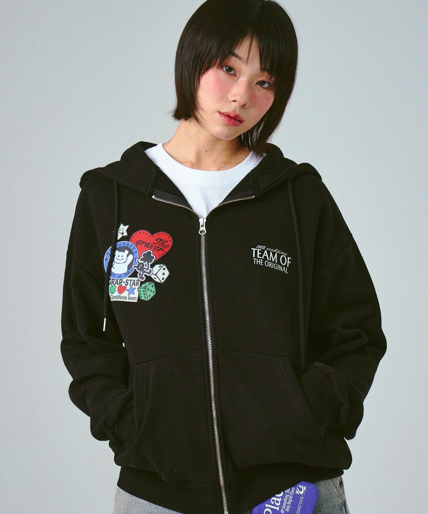 【GRAVER】25SS★ OF PATCH Hood Zip-Up MUSINSA | GRAVER [UNISEX]OF PATCH Hooded Zip-up_2color