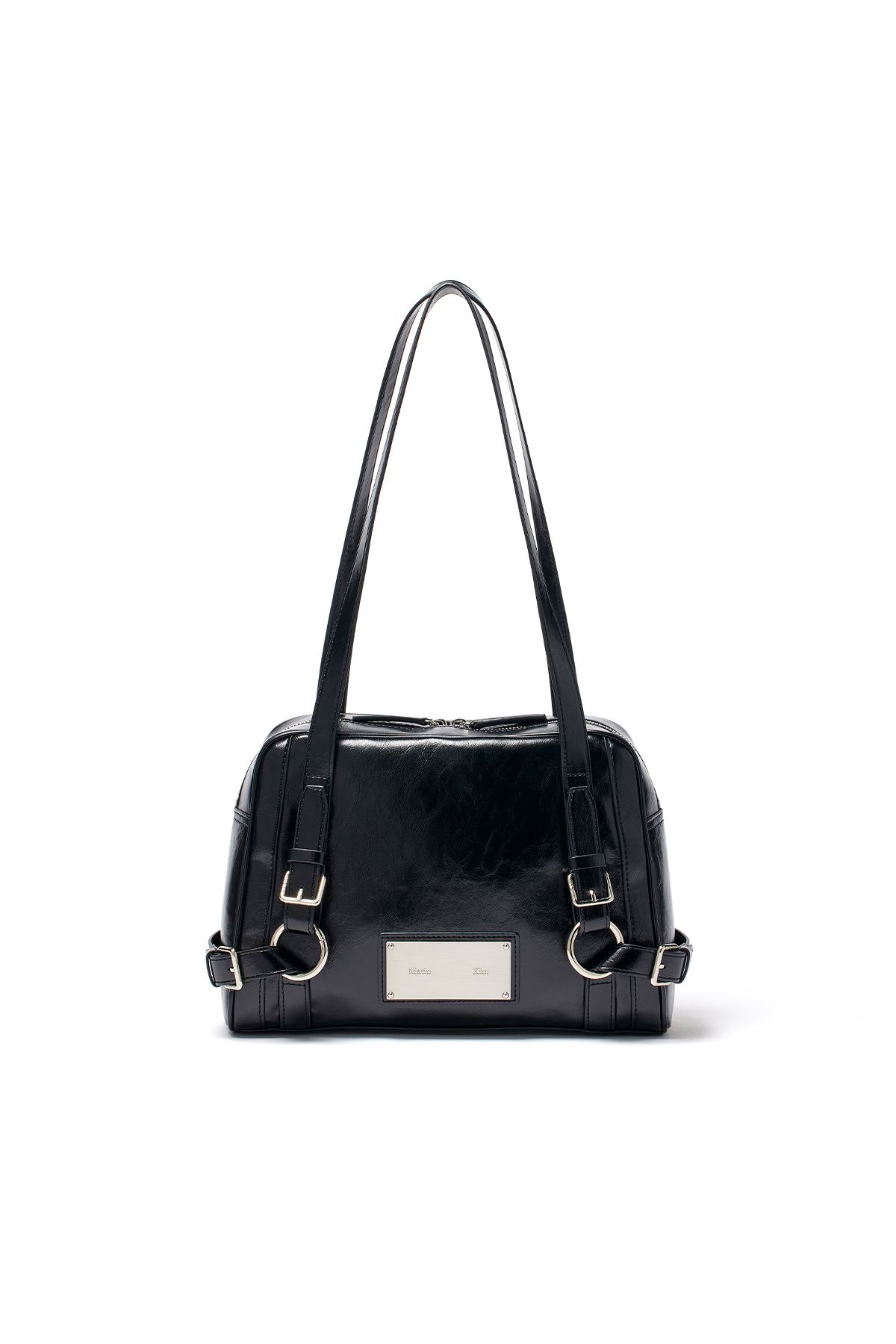 MUSINSA | MATIN KIM BIKER DETAIL SQUARE SHOULDER BAG IN BLACK