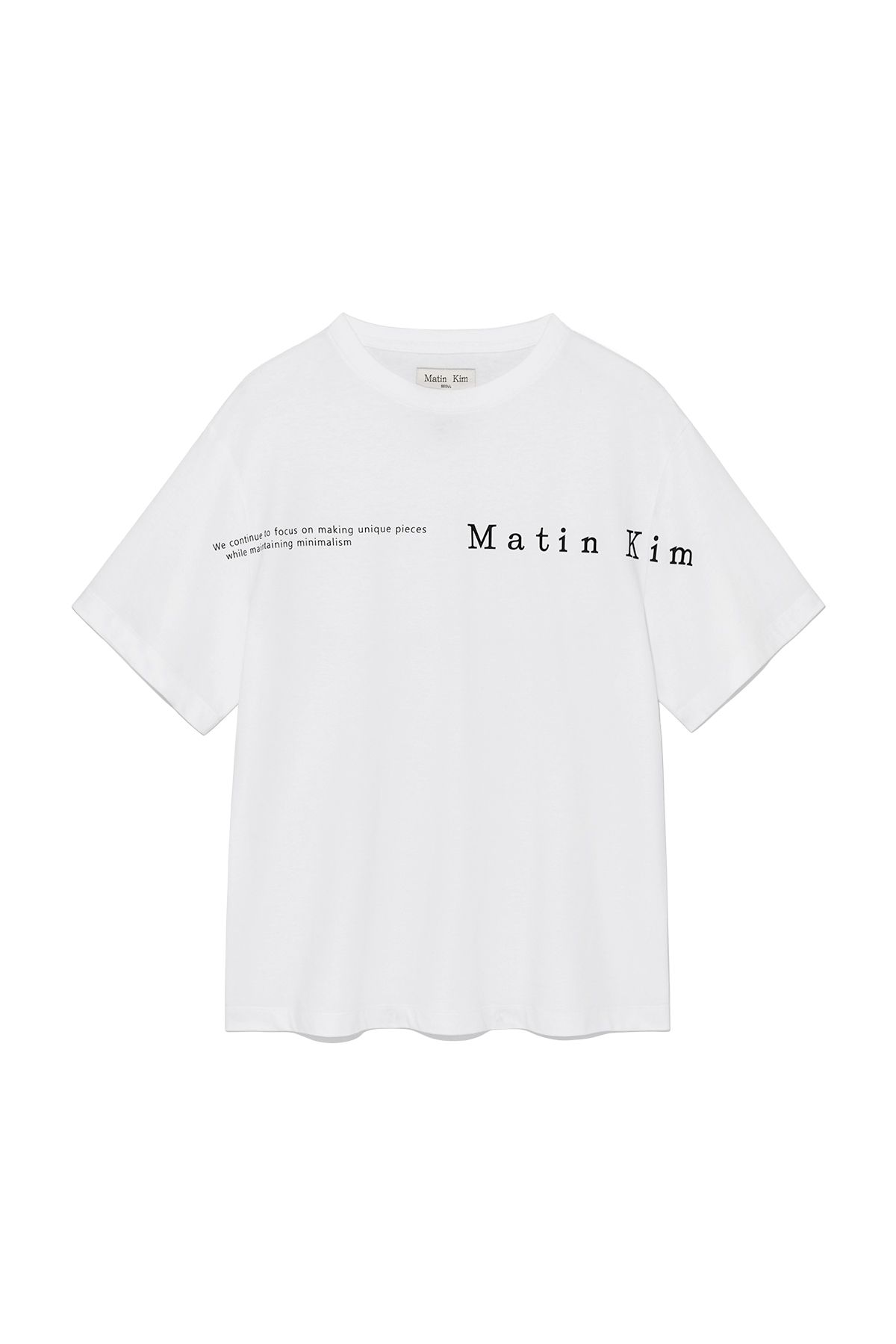 ★Matin Kim★ HALF TEXT LOGO TOP FOR WOMEN IN WHITE MK2511TS MUSINSA | MATIN KIM HALF TEXT LOGO TOP FOR WOMEN IN WHITE