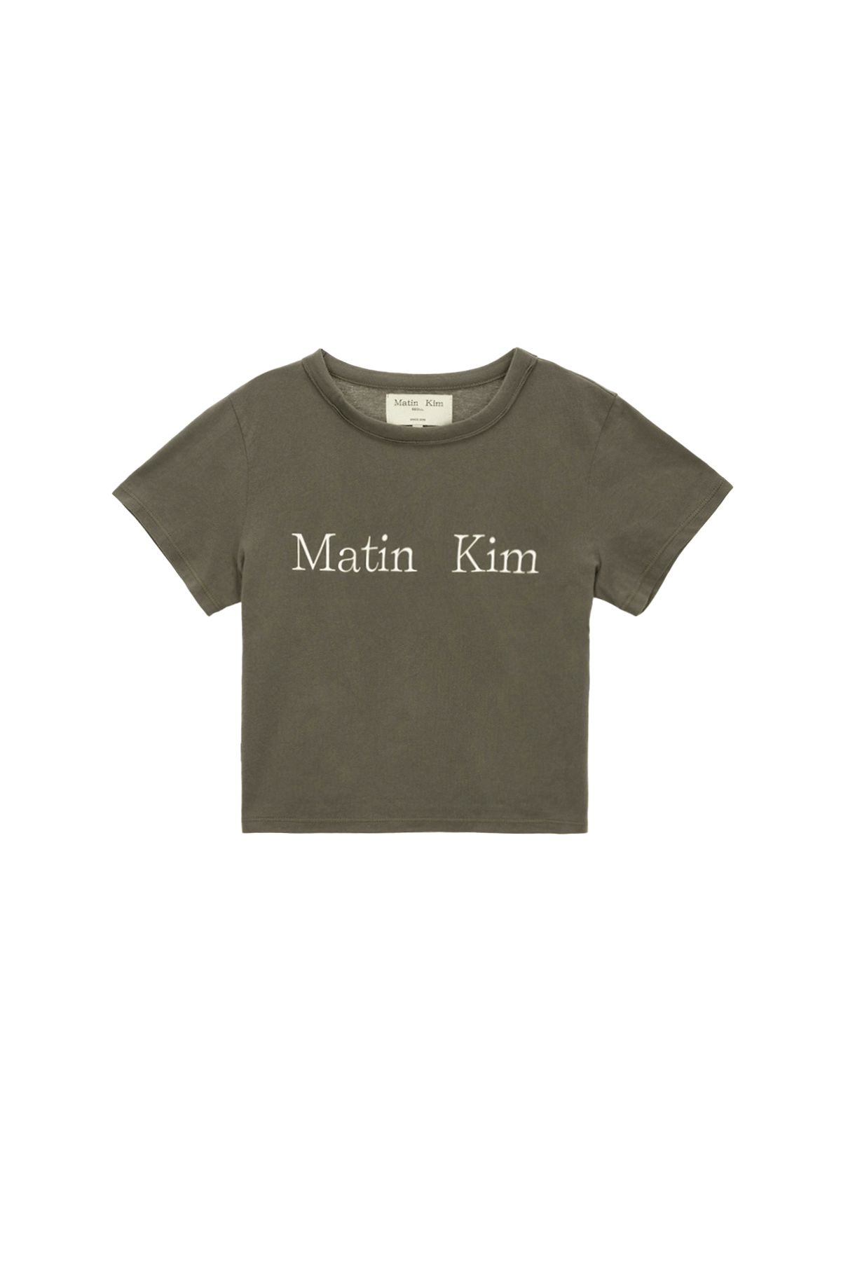 MUSINSA | MATIN KIM [追加20％OFF] LOGO CROP TOP IN CHARCOAL