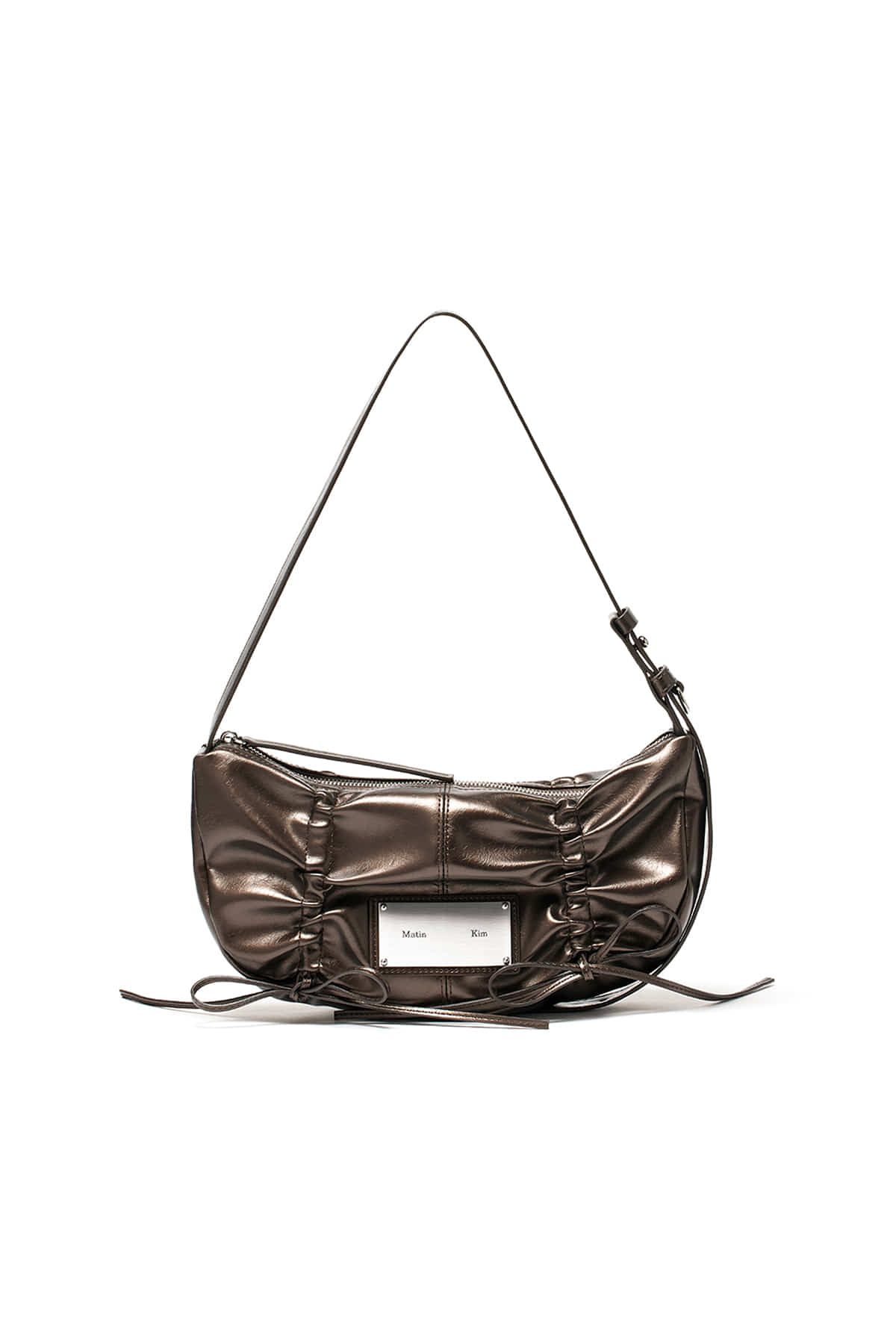 MUSINSA | MATIN KIM HALF SHIRRING RIBBON ROUND BAG IN BRONZE