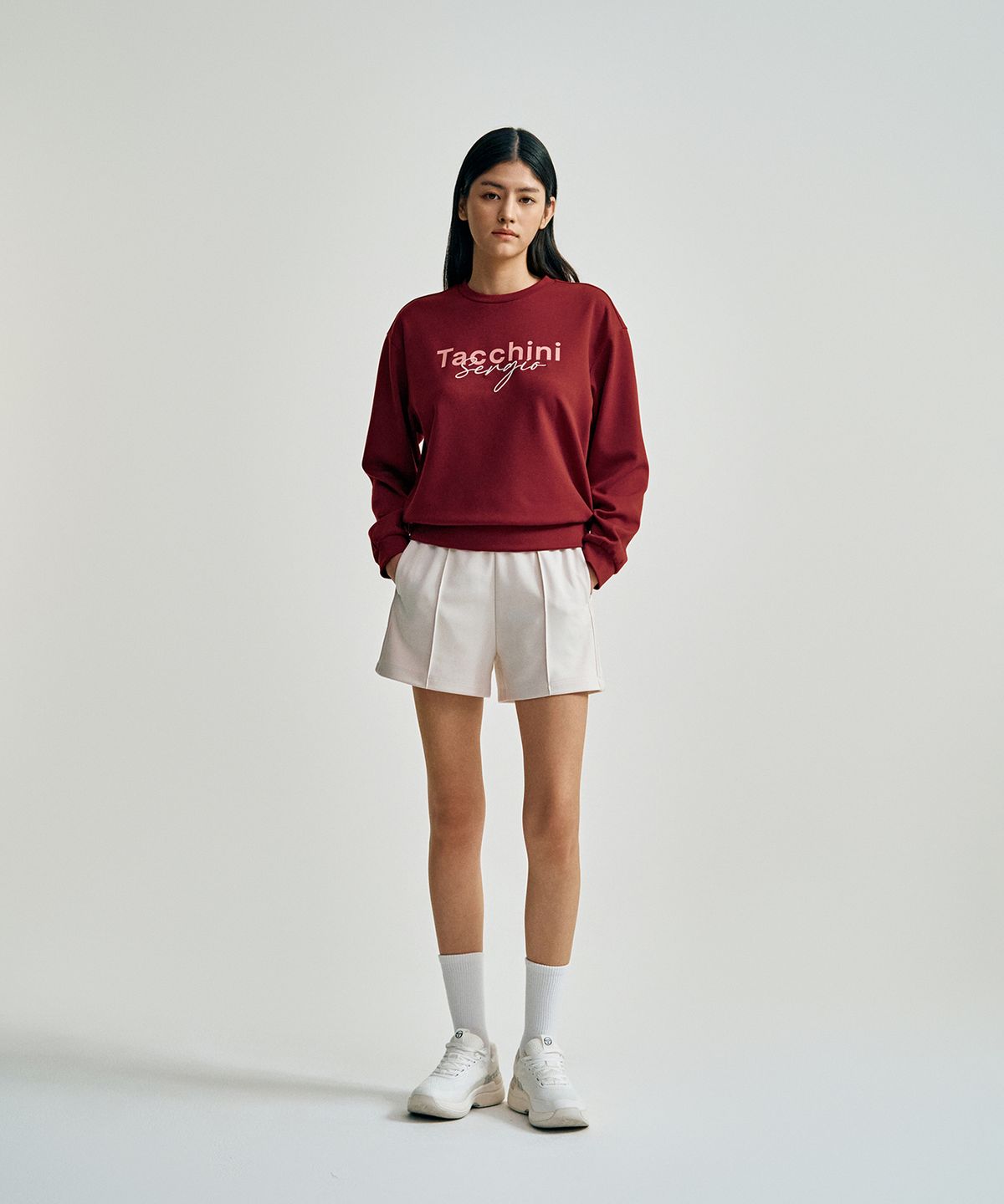 세르지오 타키니(SERGIO TACCHINI) W 타키니 모던 트랙 릴렉스핏 반바지 (Ivory)