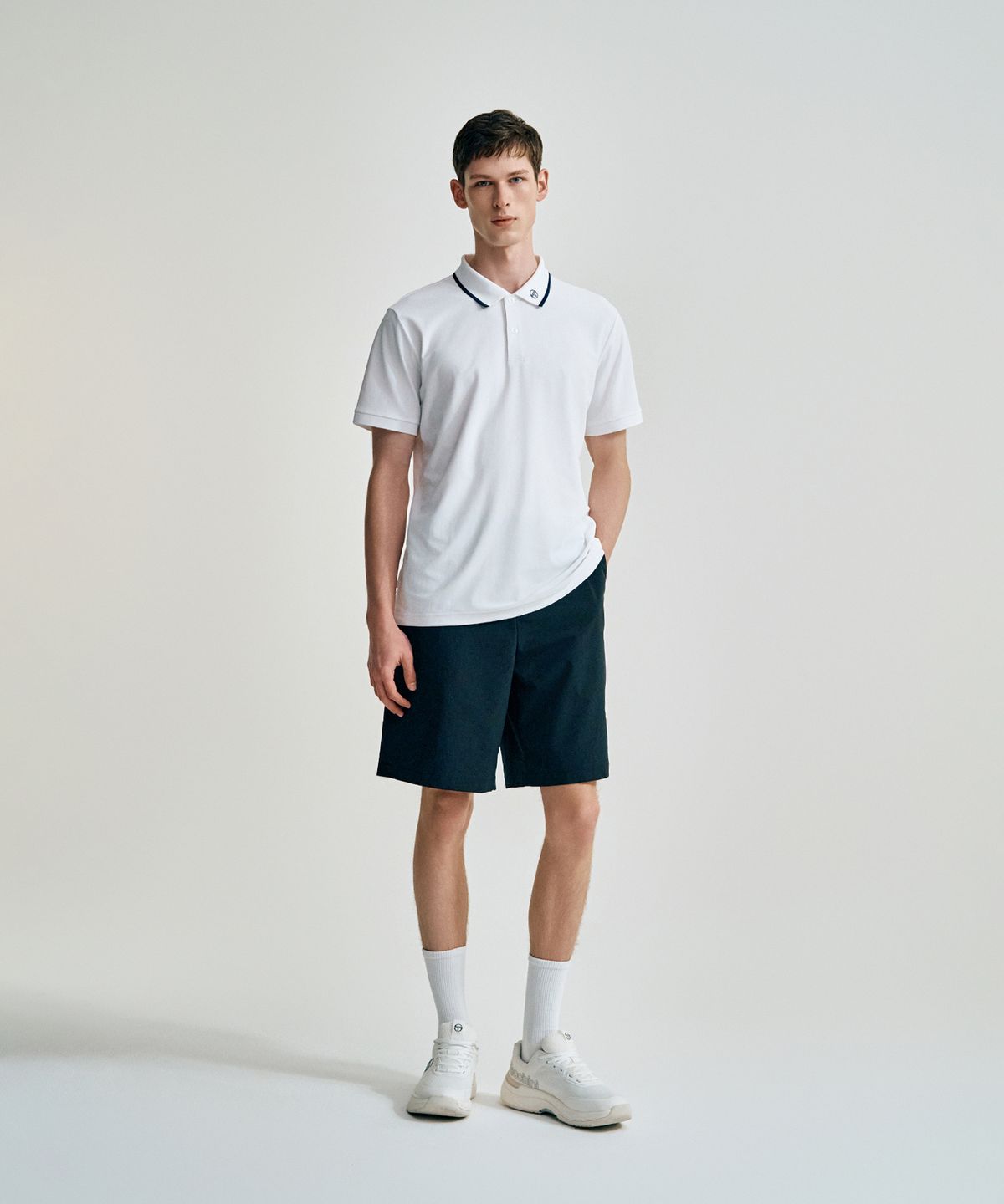 세르지오 타키니(SERGIO TACCHINI) M 레이프레쉬 레터링 피케 반팔 폴로 (White)