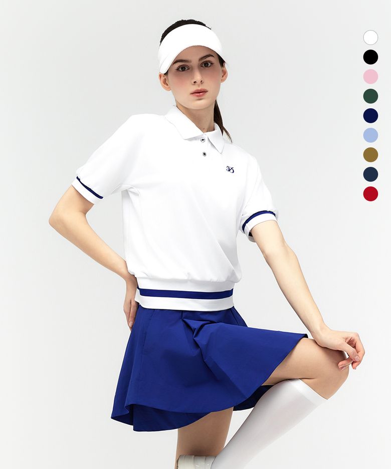 여성 가오리 브루종 카라 반팔티셔츠 DD2WTS105