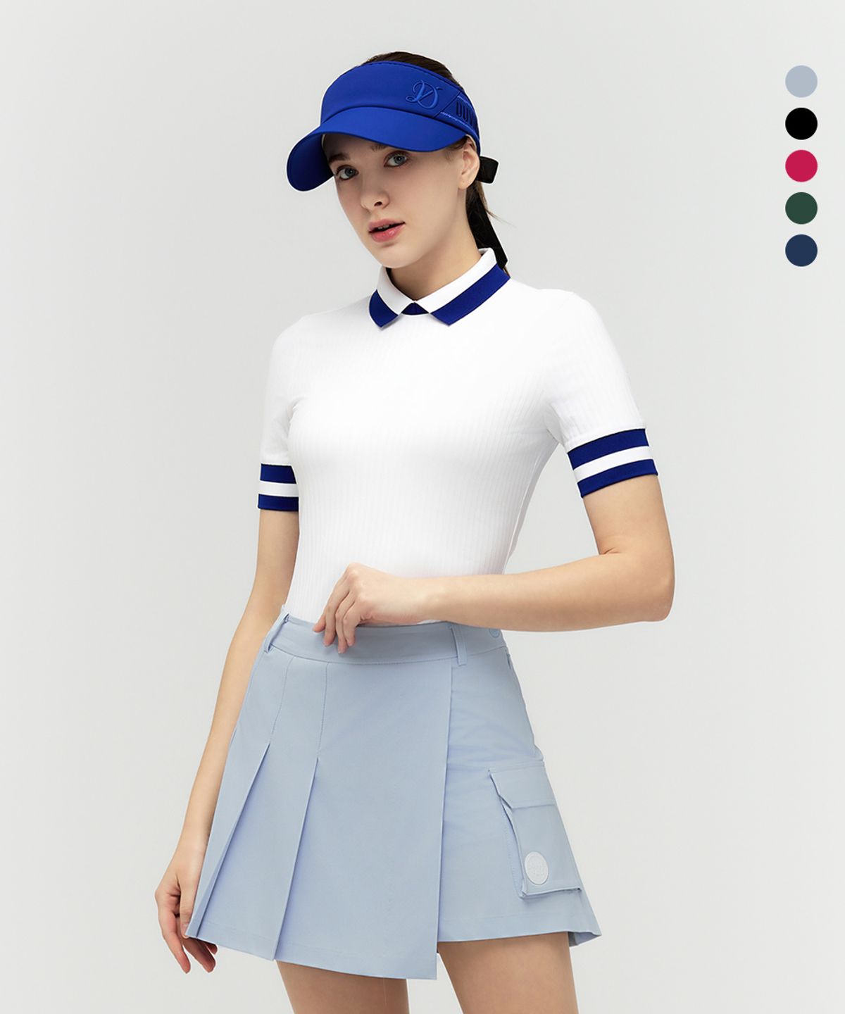 듀빅(DUVIK) 여성 골조직 5부 소매 반팔티셔츠 DD2WTS110