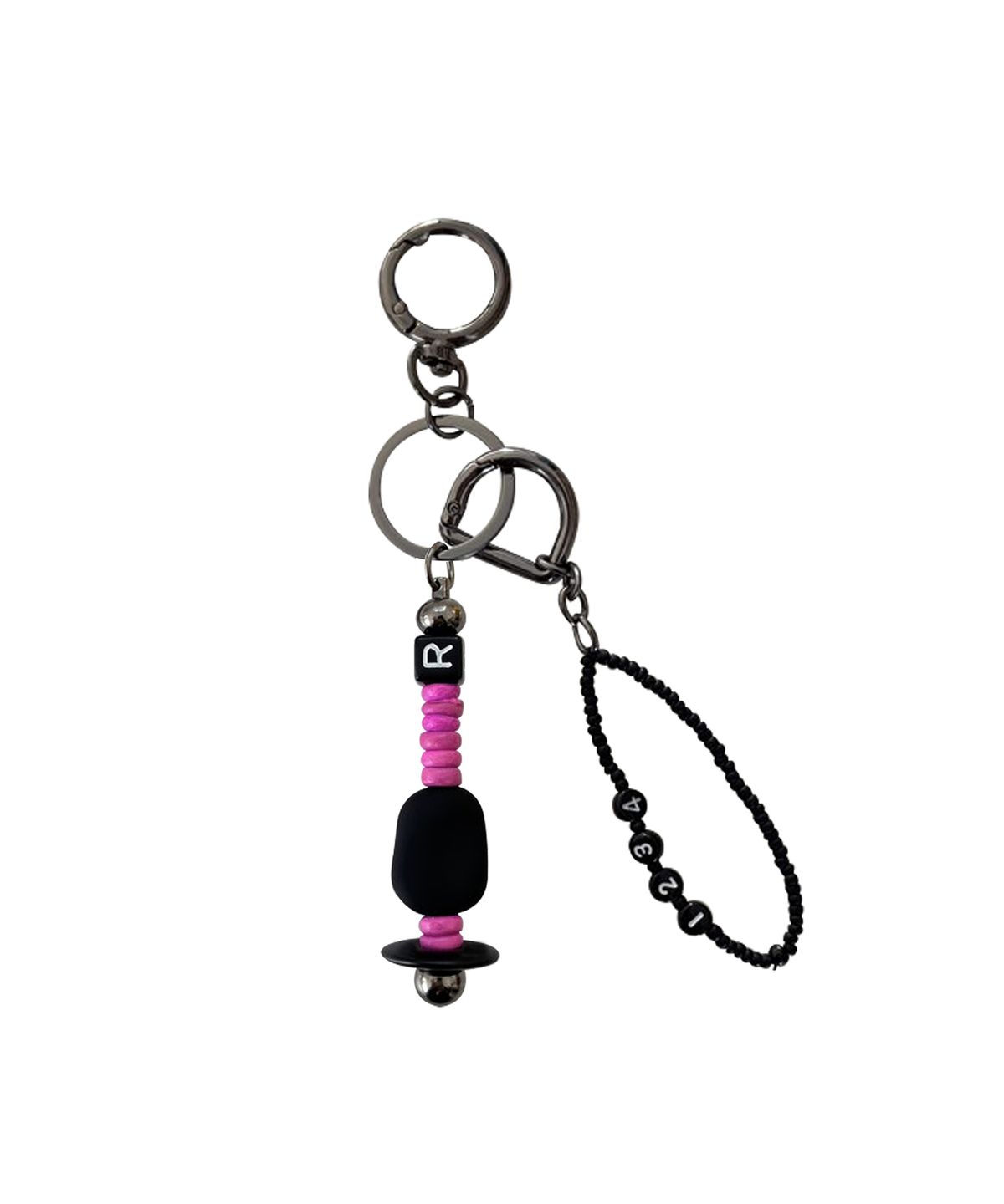 르브아시스(REVOIRSIS) nature beads keyring magenta
