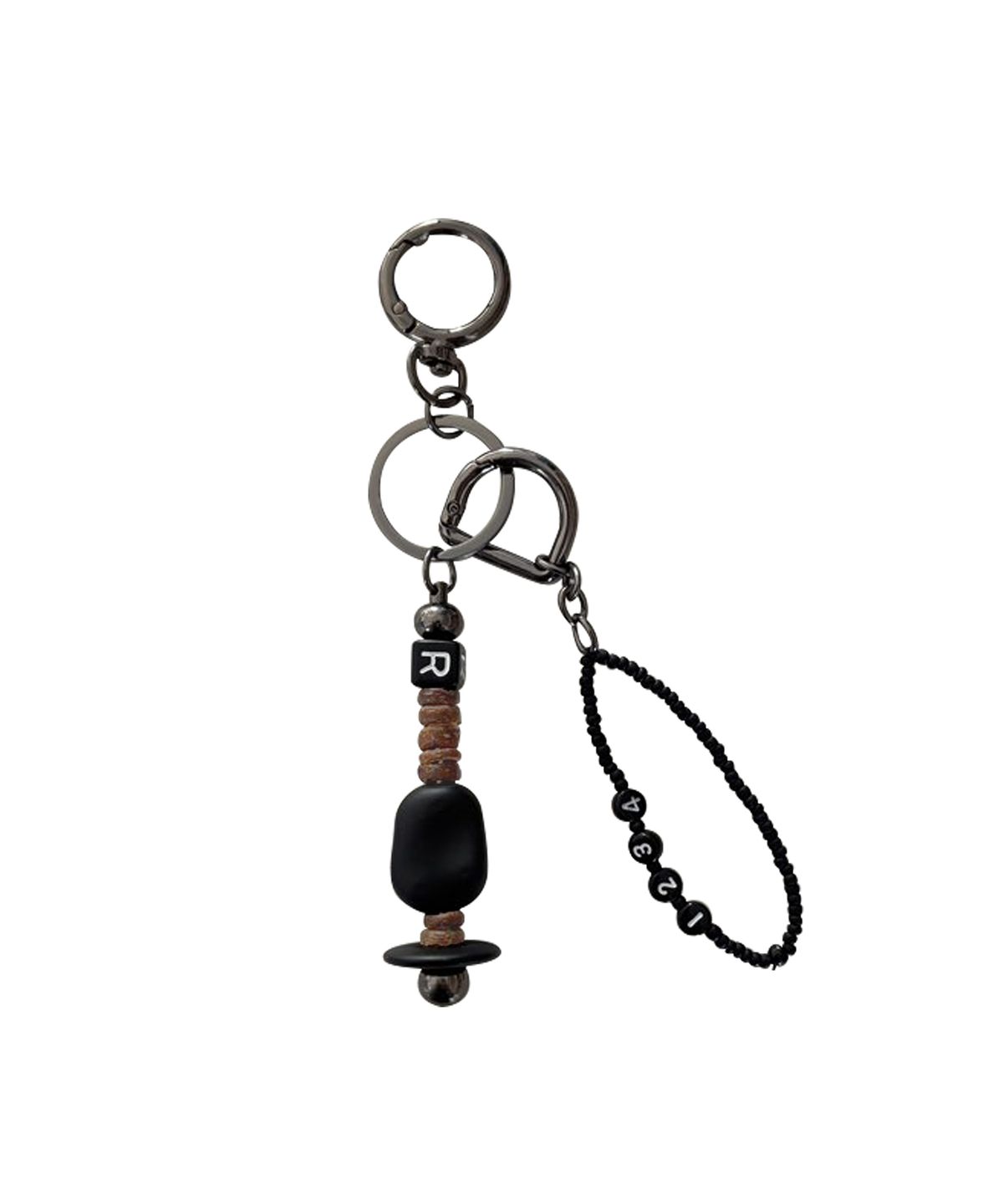 르브아시스(REVOIRSIS) nature beads keyring brown
