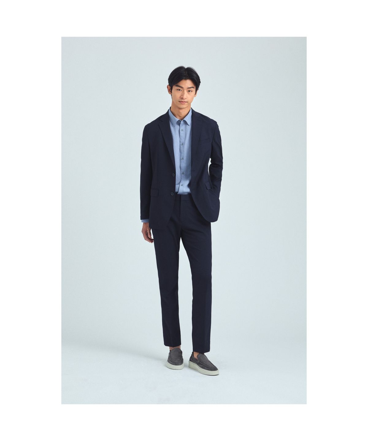 브렌우드(BRENTWOOD) [이지슈트] 워셔블 솔리드 트윌 셋업 자켓 BRJCM25414NYX