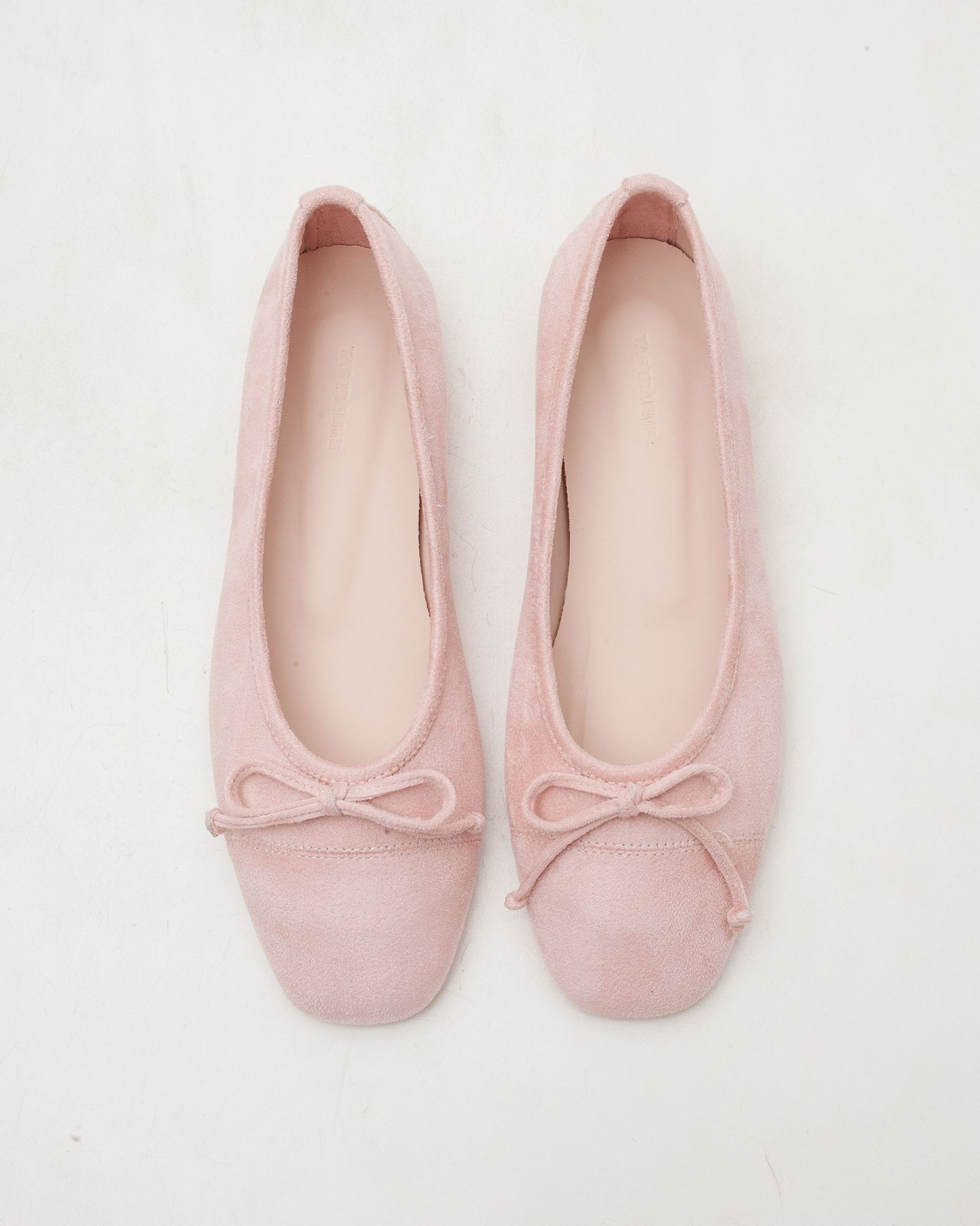 MUSINSA | TAGTRAUME Baily Bailey Ribbon Two-Tone Flats - Pink Suede