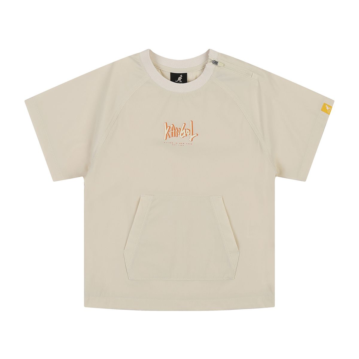 캉골키즈(KANGOL KIDS) 우븐 스트레치 그래픽 티셔츠 RB 0201 아이보리