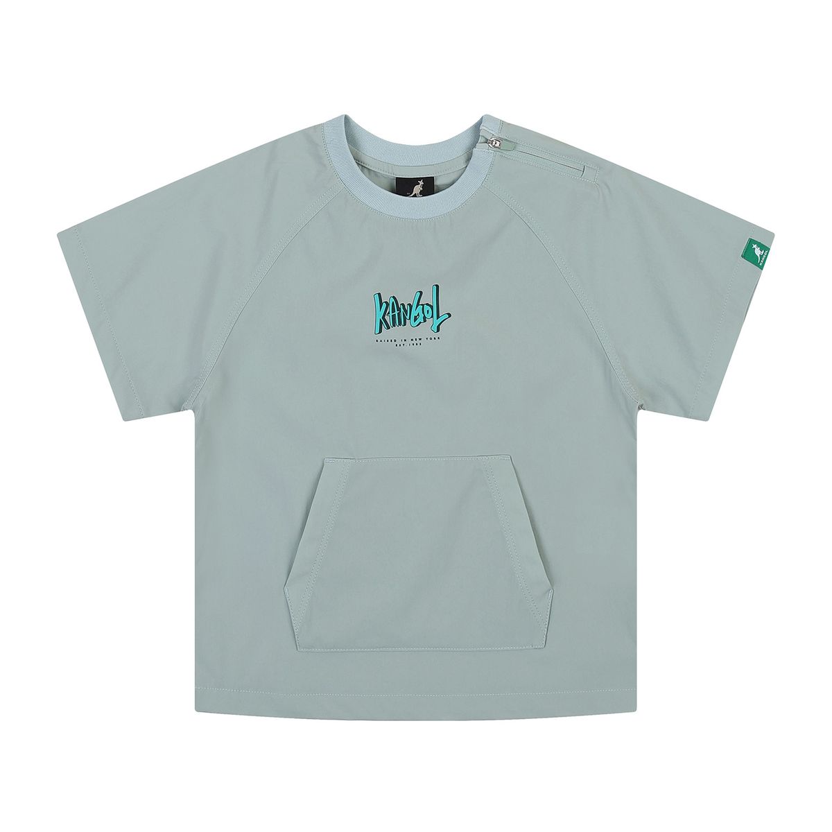 캉골키즈(KANGOL KIDS) 우븐 스트레치 그래픽 티셔츠 RB 0201 민트