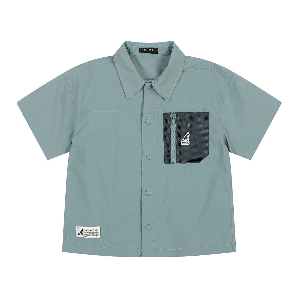 캉골키즈(KANGOL KIDS) 포켓 포인트 숏 슬리브 셔츠 RB 0201 민트