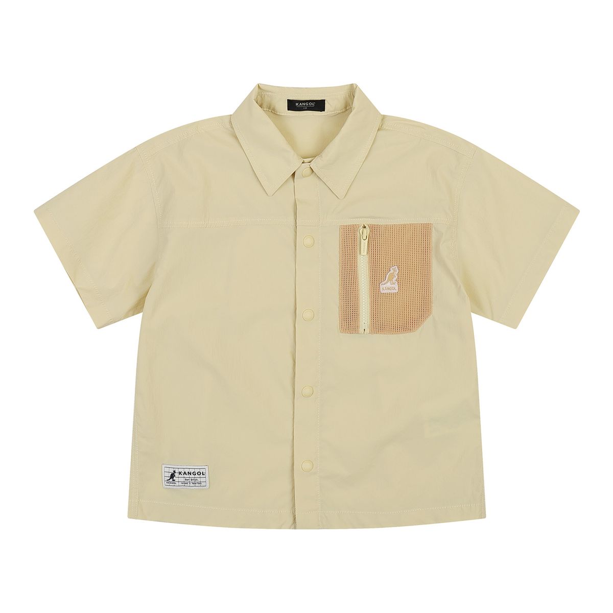 캉골키즈(KANGOL KIDS) 포켓 포인트 숏 슬리브 셔츠 RB 0201 옐로우