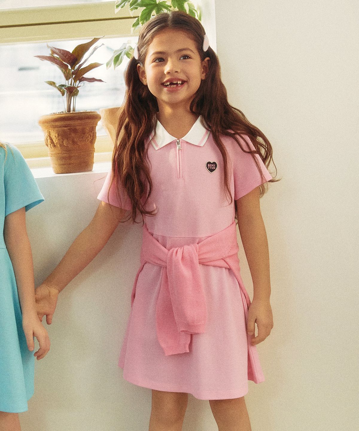 베네통키즈(BENETTONKIDS) 집업 피케 원피스_QAOP18531LP