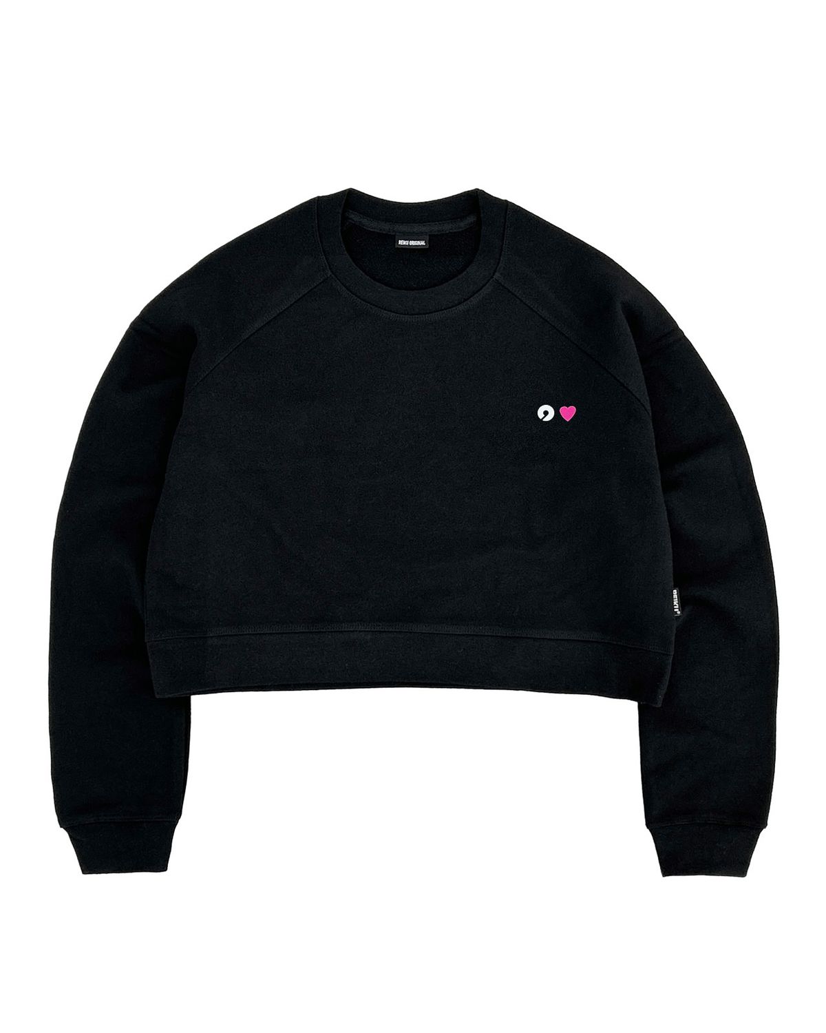 레이쿠(REIKU) RK pink lv crop sweatshirt black rk009