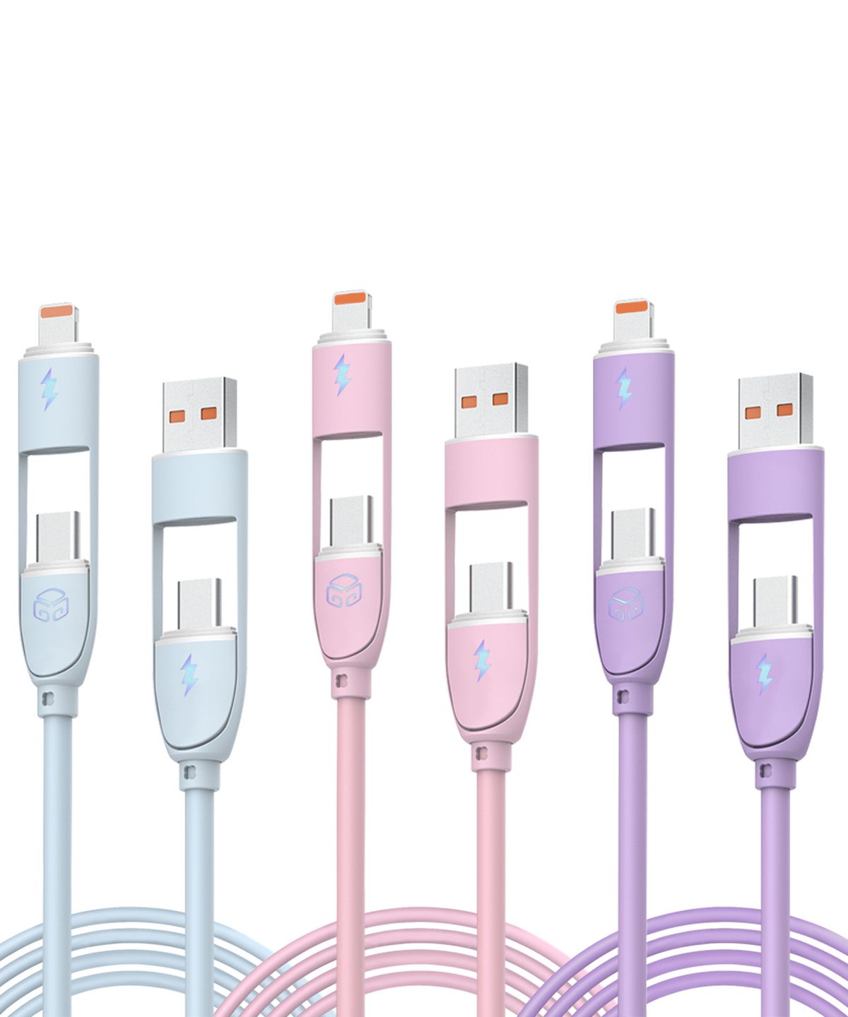 디지지(DEGEEGEE) 크래용 PD 60W 4in1 LED 멀티 초고속 충전케이블