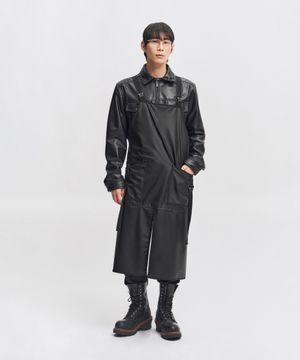 블랙탄 에이프런 원피스