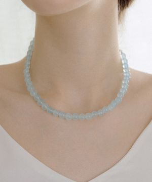 HLD012 Blue jade bead Necklace