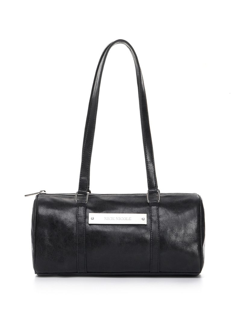 [서예지 PICK] VINTAGE LEATHER CRYSTAL BOSTON BAG_CHARCOAL