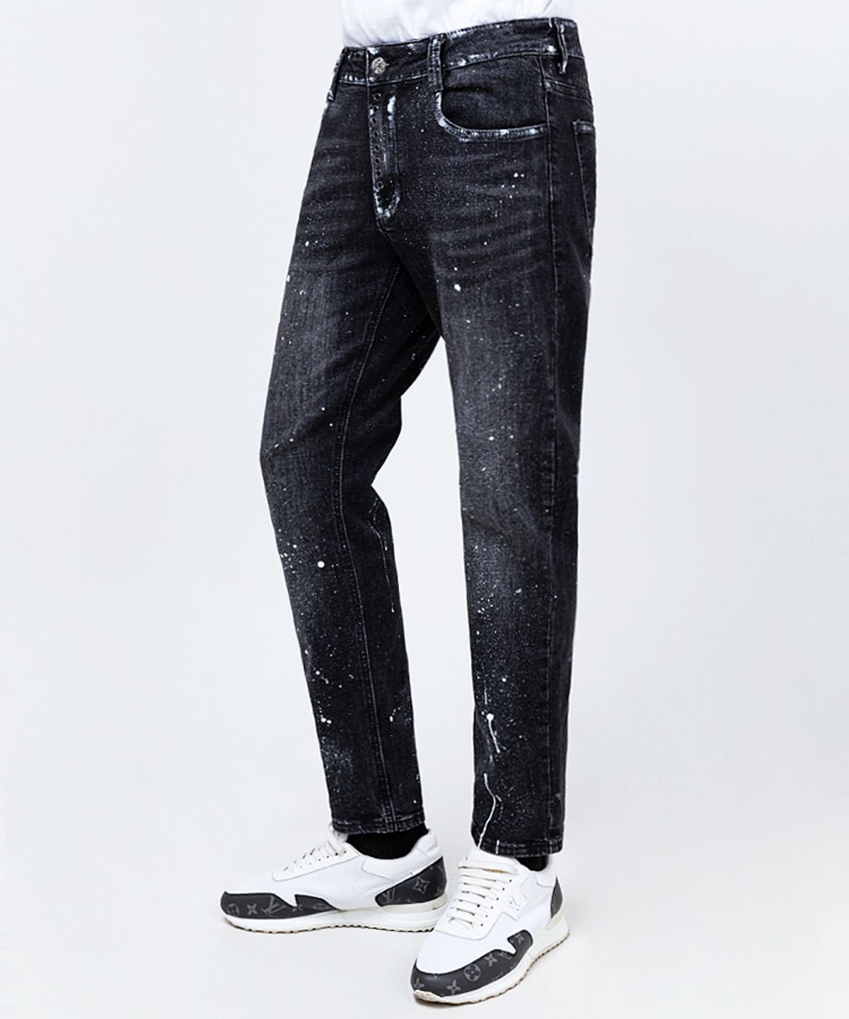 스트라이크(STRIKE) Abstract Splatter Slim Jeans
