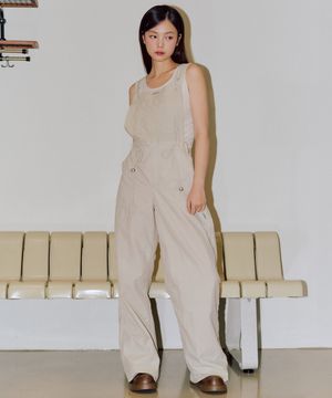 메간 나이론 오버롤 팬츠 [BEIGE]