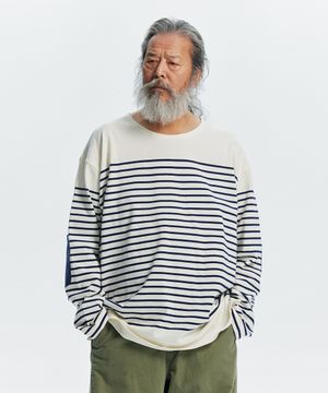 PATCH STRIPE BOAT NECK 004 _ IVORY