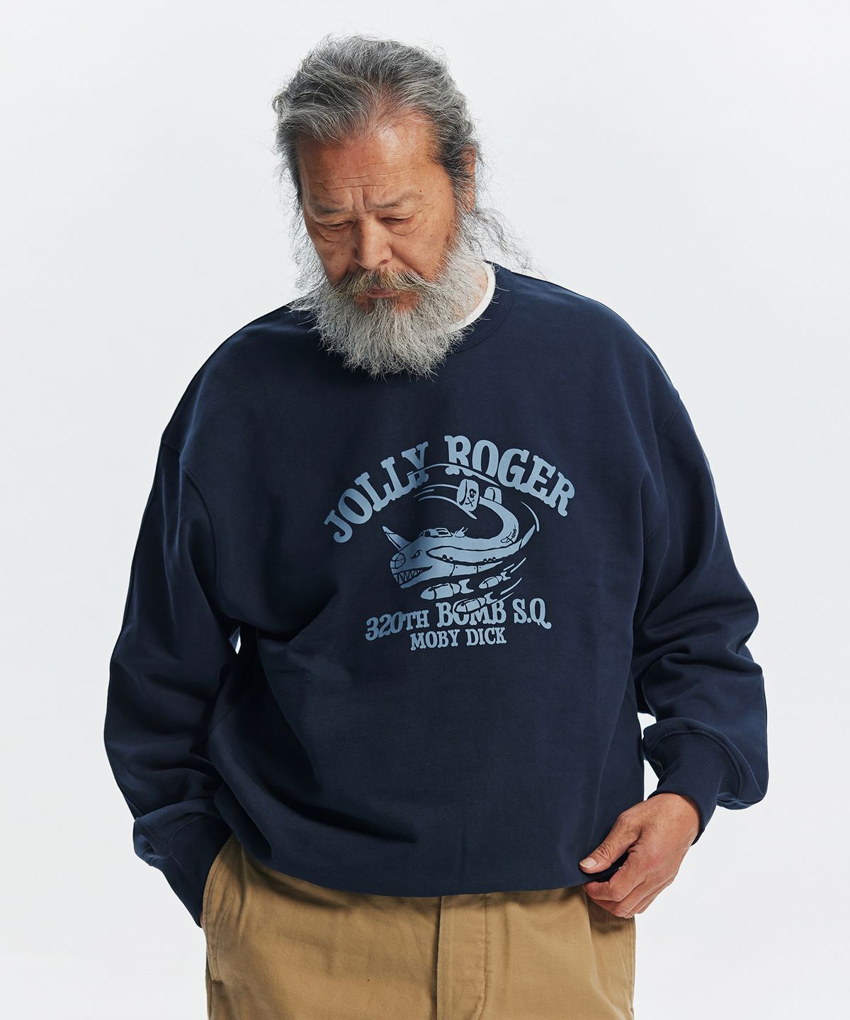 프리즘웍스(FRIZMWORKS) JOLLY ROGER MOBYDICK SWEATSHIRT _ NAVY