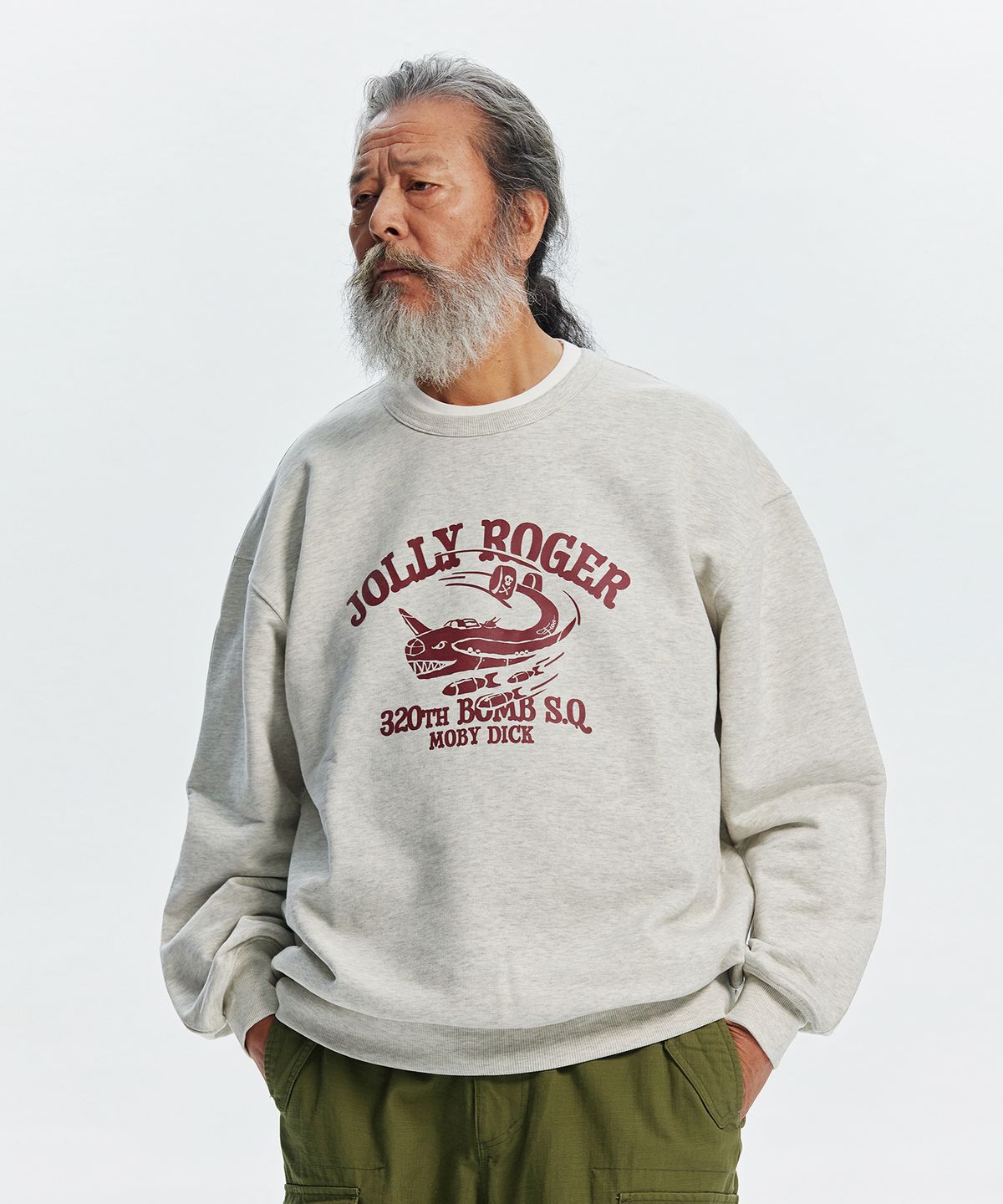 프리즘웍스(FRIZMWORKS) JOLLY ROGER MOBYDICK SWEATSHIRT _ OATMEAL