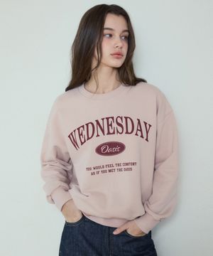 [WOMAN VER]시그니처 세미 크롭 맨투맨_Indi Pink(W25-TP15)